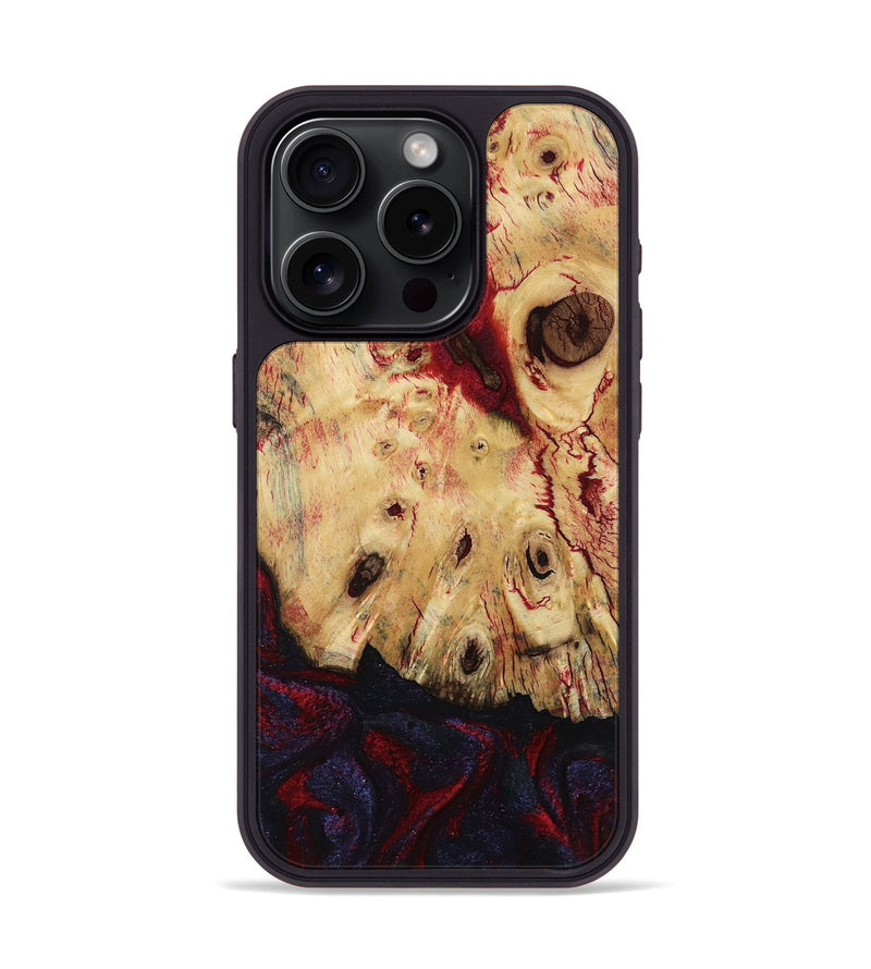 iPhone 15 Pro Wood Phone Case - Davion (Red, 799156)