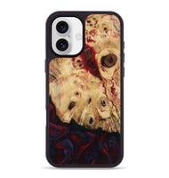 iPhone 16 Plus Wood Phone Case - Davion (Red, 799156)