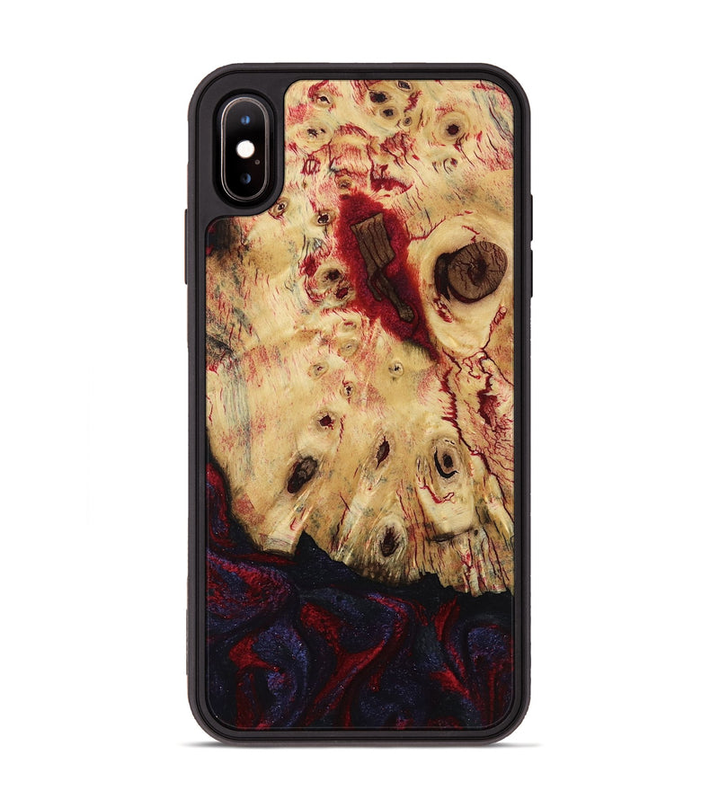 iPhone Xs Max Wood Phone Case - Davion (Red, 799156)