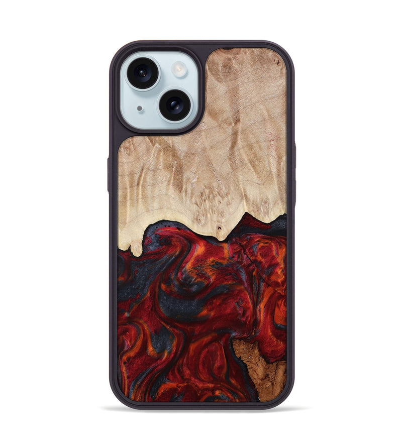 iPhone 15 Wood Phone Case - Franco (Red, 799160)