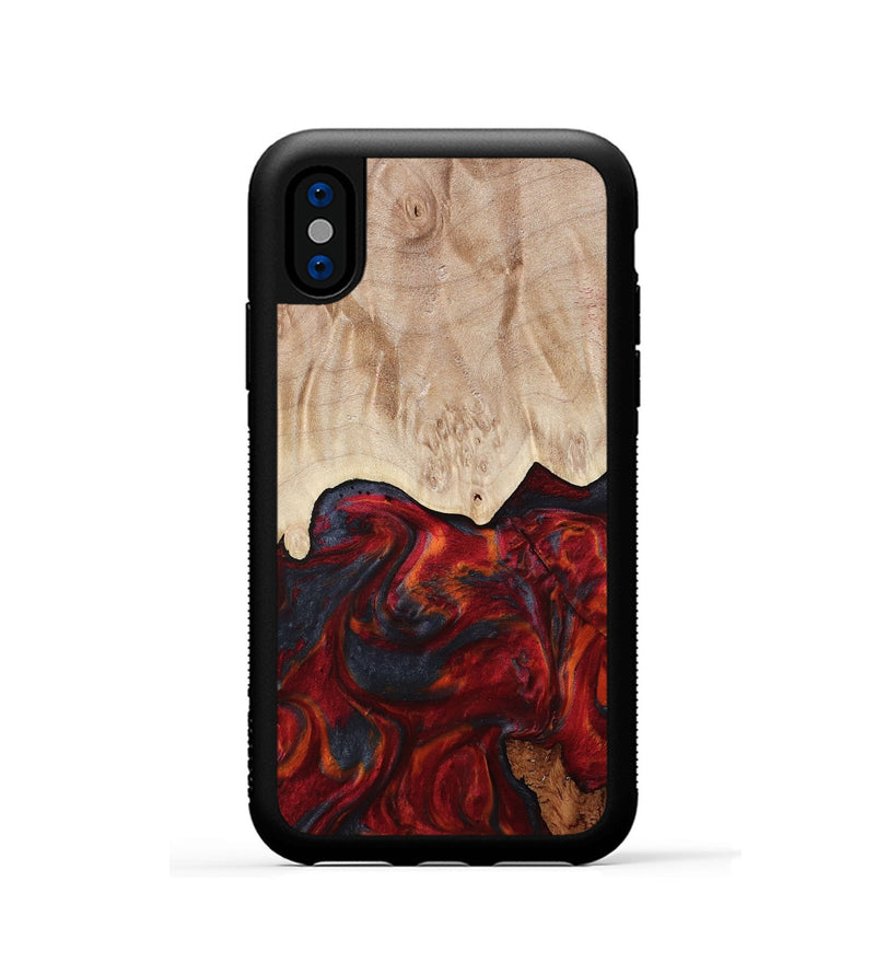 iPhone Xs Wood Phone Case - Franco (Red, 799160)
