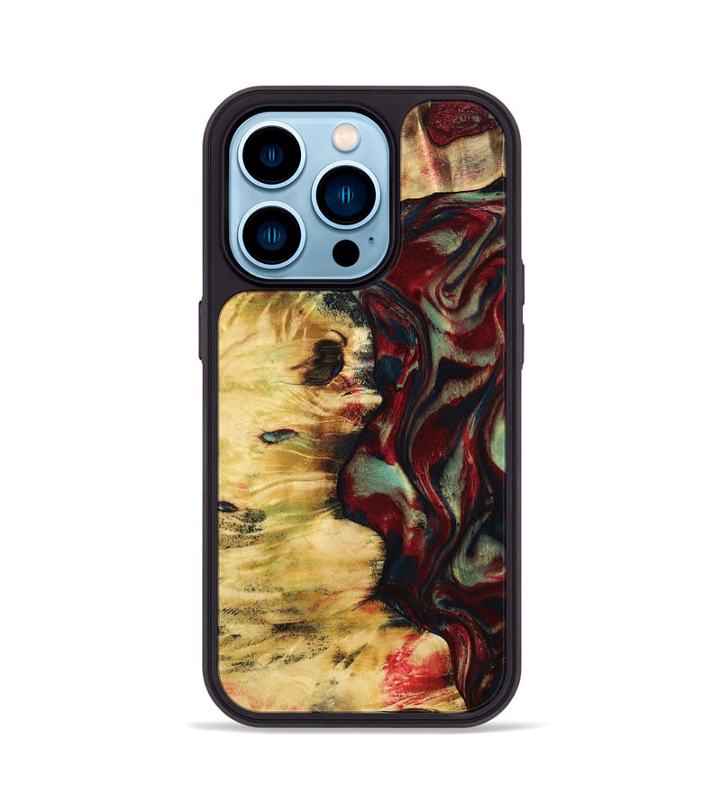 iPhone 14 Pro Wood Phone Case - Mason (Red, 799165)