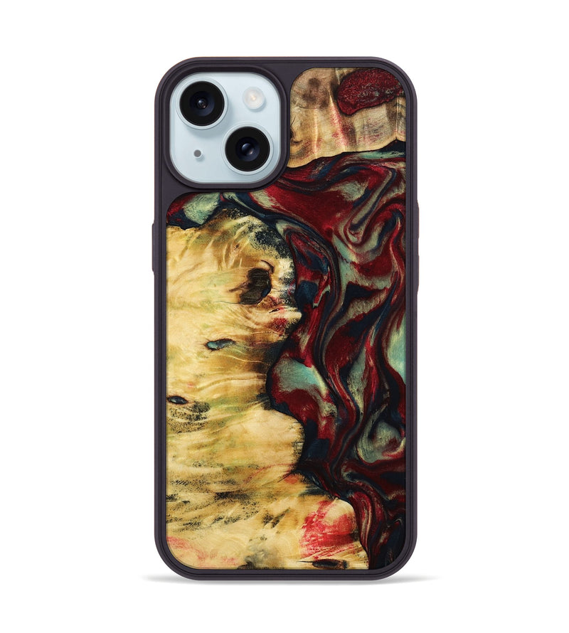 iPhone 15 Wood Phone Case - Mason (Red, 799165)