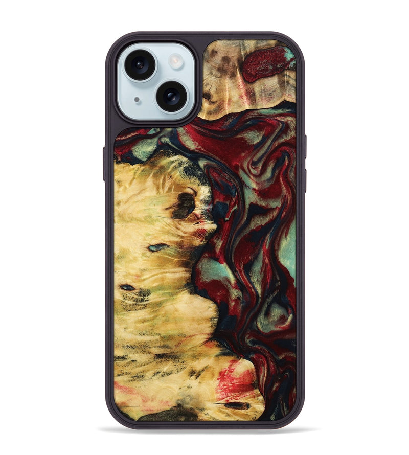 iPhone 15 Plus Wood Phone Case - Mason (Red, 799165)