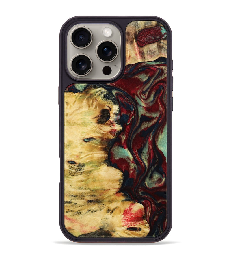 iPhone 16 Pro Max Wood Phone Case - Mason (Red, 799165)