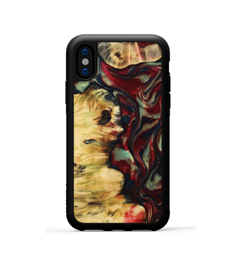 iPhone Xs Wood Phone Case - Mason (Red, 799165)