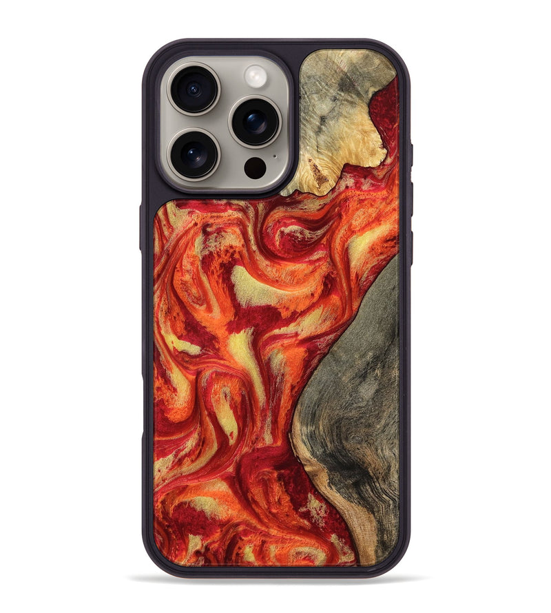 iPhone 16 Pro Max Wood Phone Case - Catina (Red, 799166)