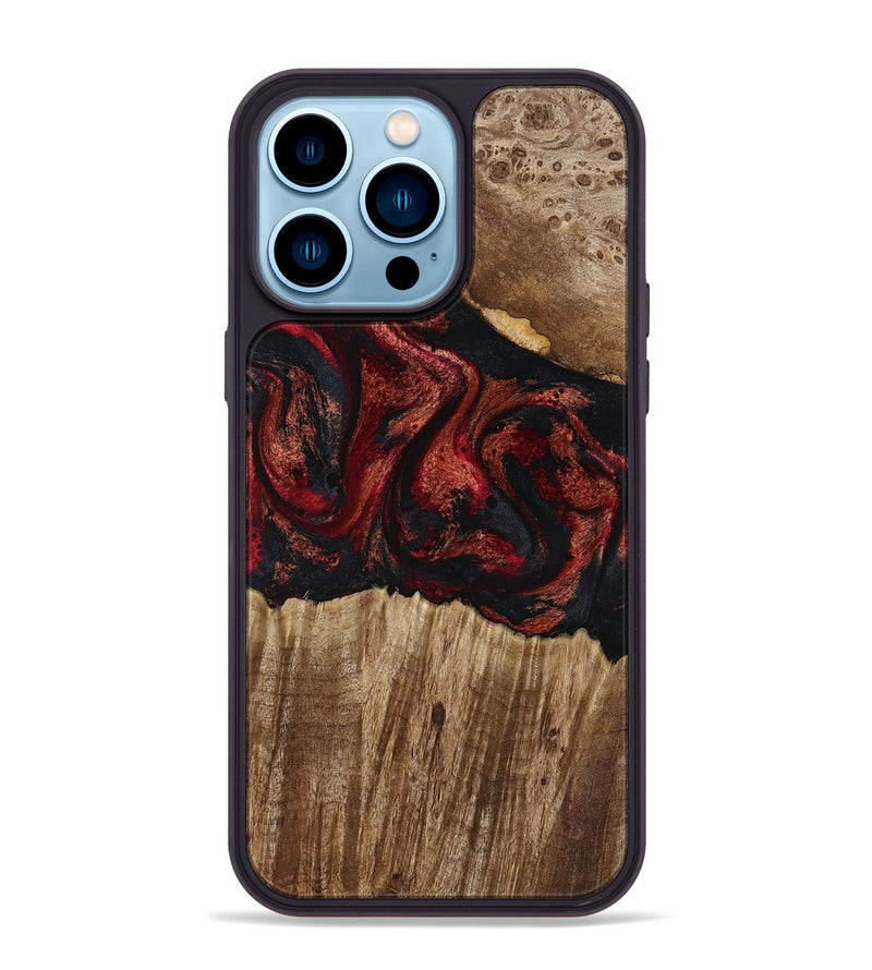 iPhone 14 Pro Max Wood Phone Case - Ivette (Red, 799167)