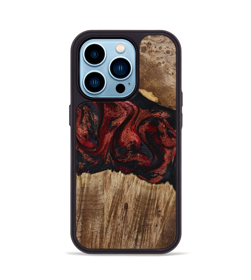 iPhone 14 Pro Wood Phone Case - Ivette (Red, 799167)
