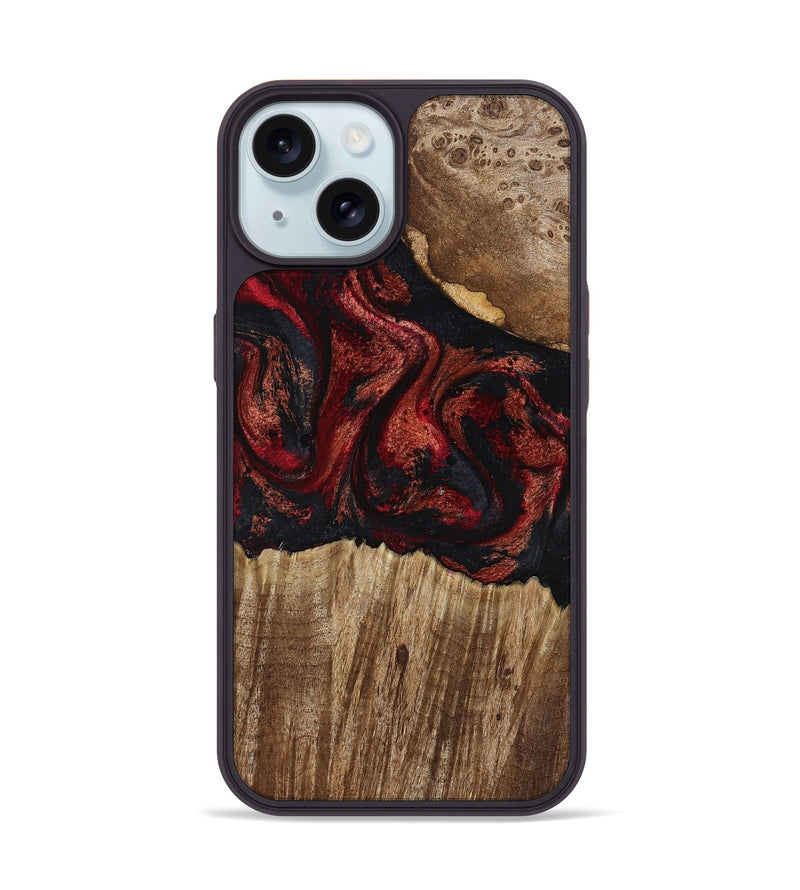 iPhone 15 Wood Phone Case - Ivette (Red, 799167)