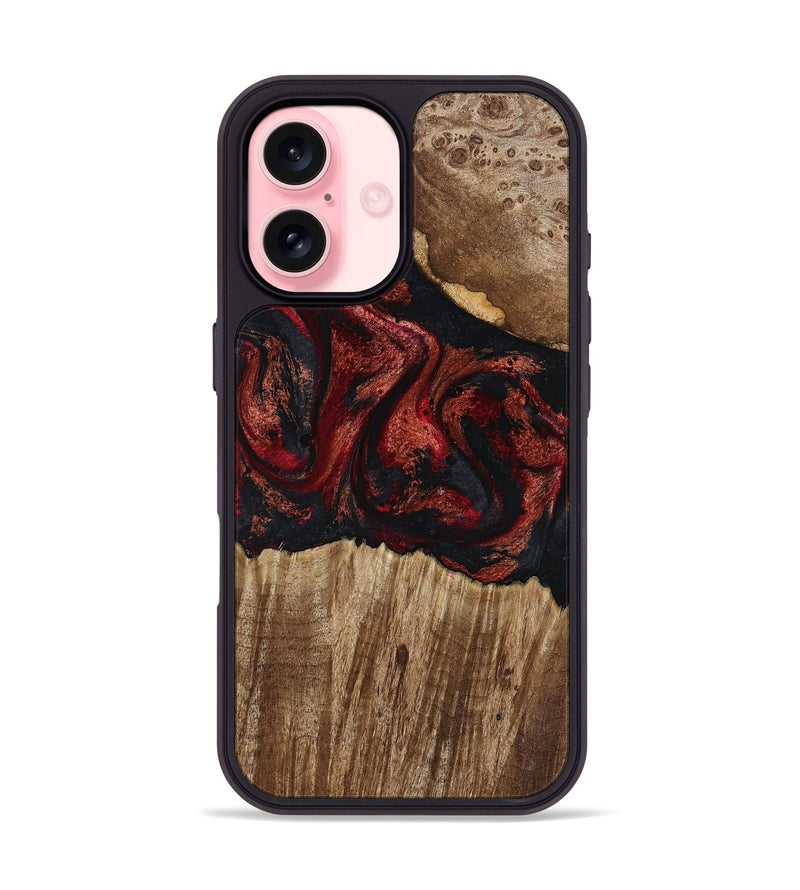 iPhone 16 Wood Phone Case - Ivette (Red, 799167)