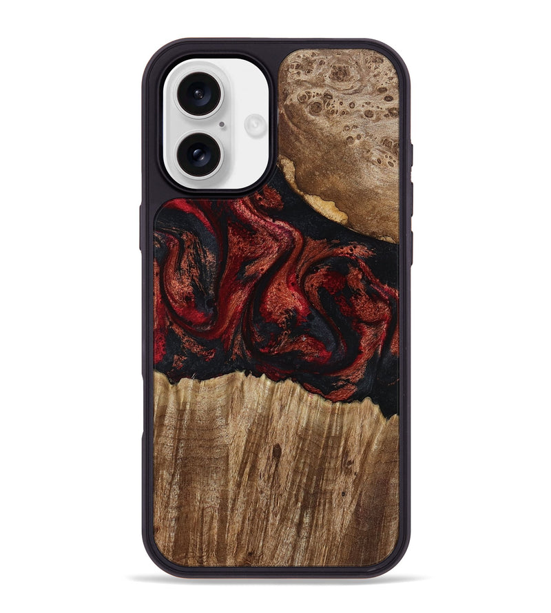 iPhone 16 Plus Wood Phone Case - Ivette (Red, 799167)