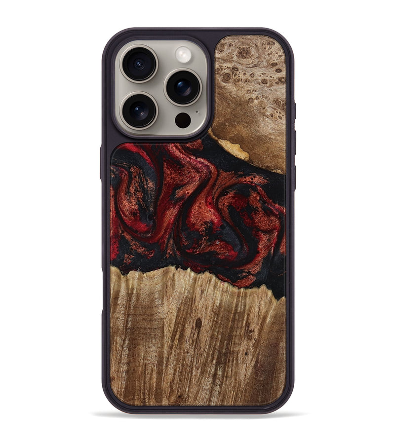 iPhone 16 Pro Max Wood Phone Case - Ivette (Red, 799167)