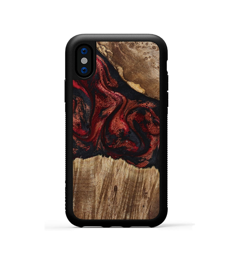 iPhone Xs Wood Phone Case - Ivette (Red, 799167)
