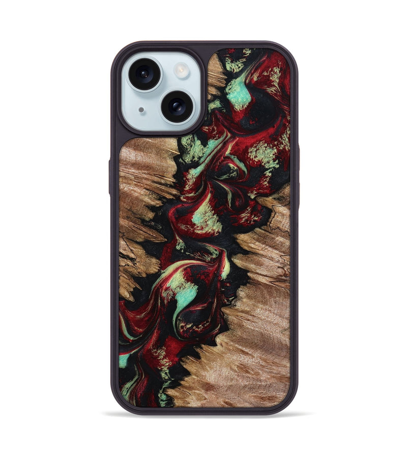 iPhone 15 Wood Phone Case - Kairo (Red, 799168)