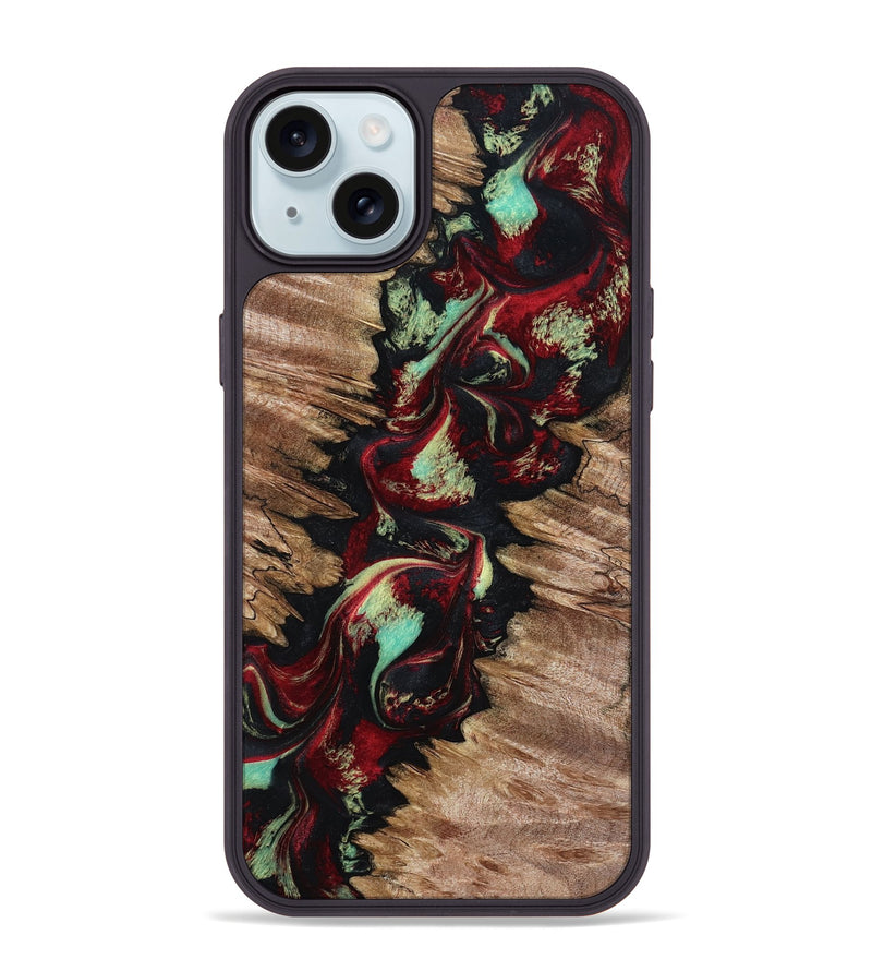 iPhone 15 Plus Wood Phone Case - Kairo (Red, 799168)