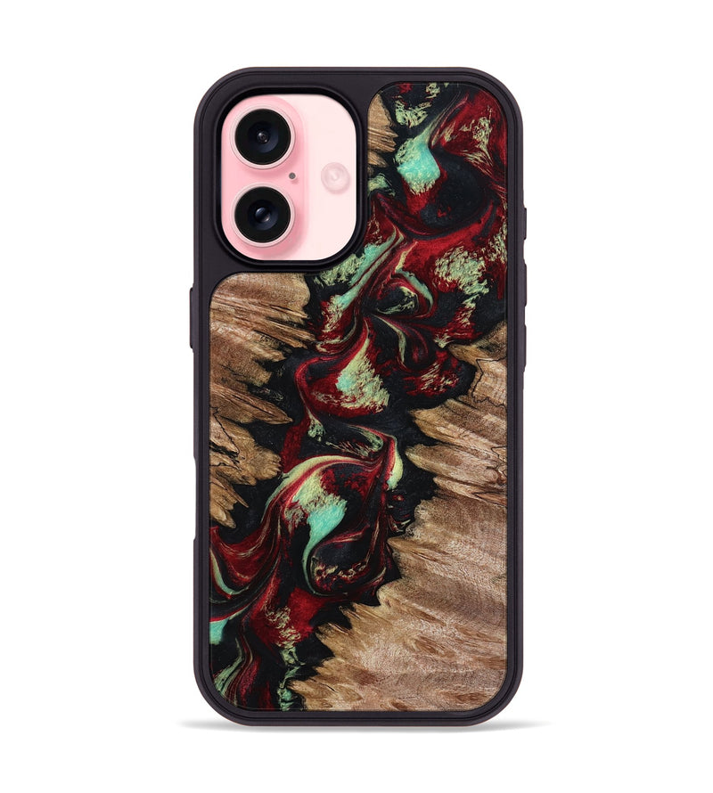 iPhone 16 Wood Phone Case - Kairo (Red, 799168)