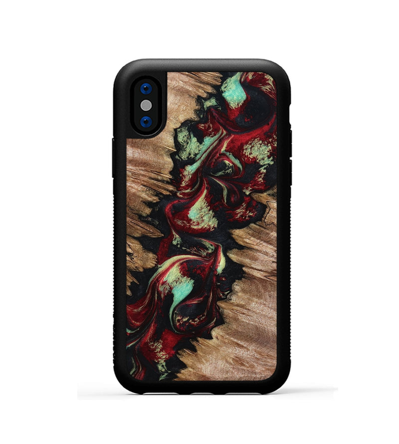 iPhone Xs Wood Phone Case - Kairo (Red, 799168)