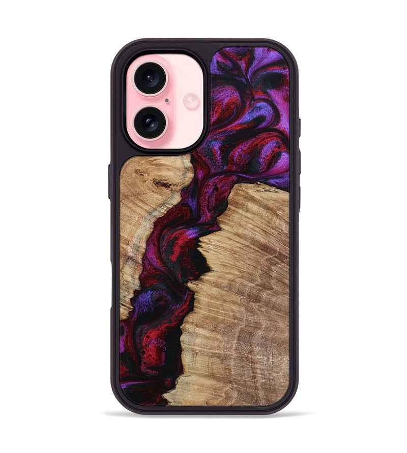 iPhone 16 Wood Phone Case - Evelyne (Red, 799169)