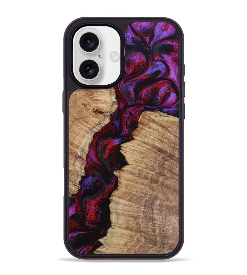 iPhone 16 Plus Wood Phone Case - Evelyne (Red, 799169)