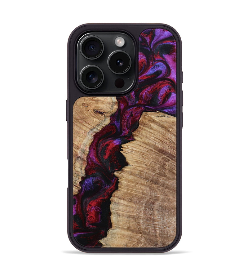 iPhone 16 Pro Wood Phone Case - Evelyne (Red, 799169)