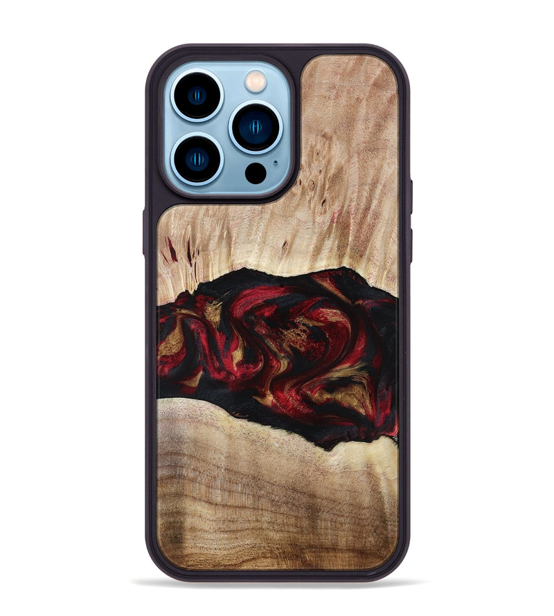 iPhone 14 Pro Max Wood Phone Case - Kade (Red, 799170)