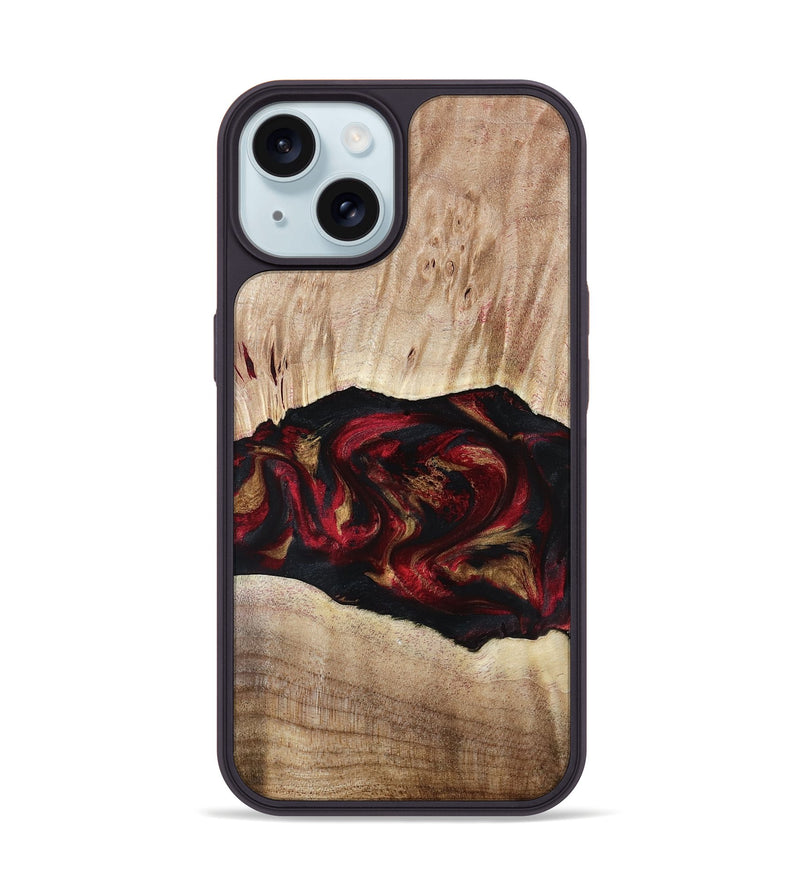 iPhone 15 Wood Phone Case - Kade (Red, 799170)