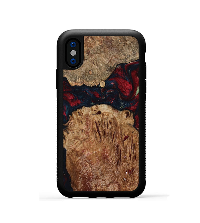 iPhone Xs Wood Phone Case - Darren (Red, 799175)