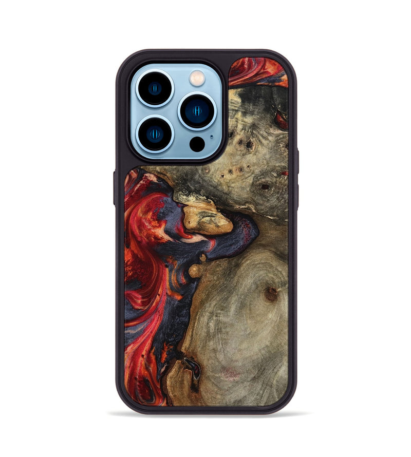 iPhone 14 Pro Wood Phone Case - Kenji (Red, 799176)