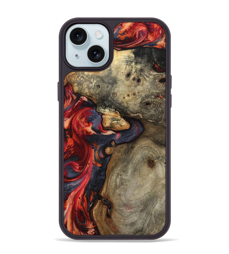 iPhone 15 Plus Wood Phone Case - Kenji (Red, 799176)