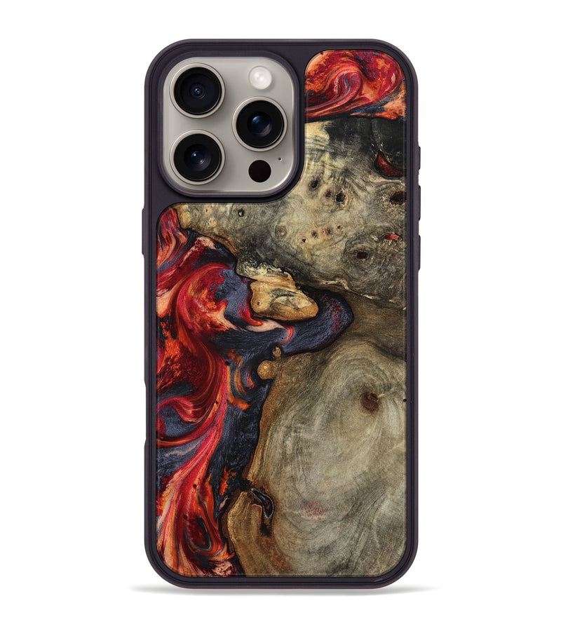 iPhone 16 Pro Max Wood Phone Case - Kenji (Red, 799176)
