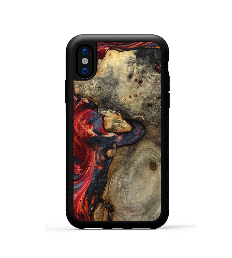 iPhone Xs Wood Phone Case - Kenji (Red, 799176)