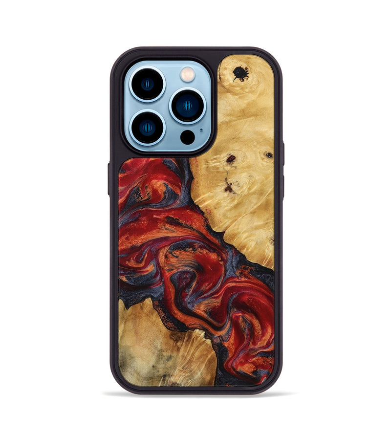 iPhone 14 Pro Wood Phone Case - Nedra (Red, 799178)