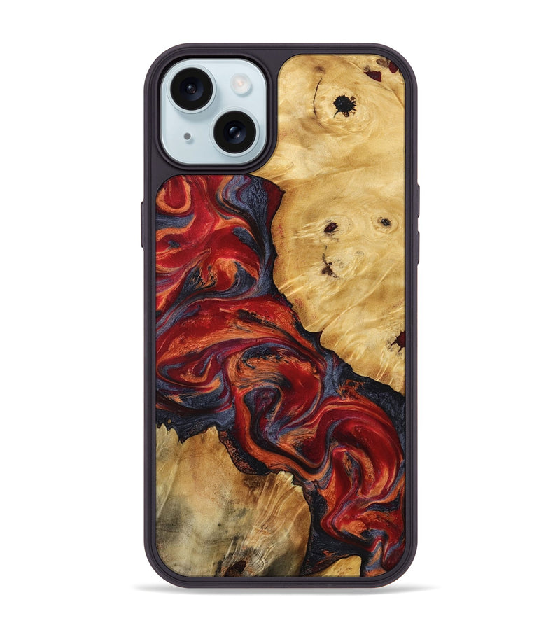iPhone 15 Plus Wood Phone Case - Nedra (Red, 799178)