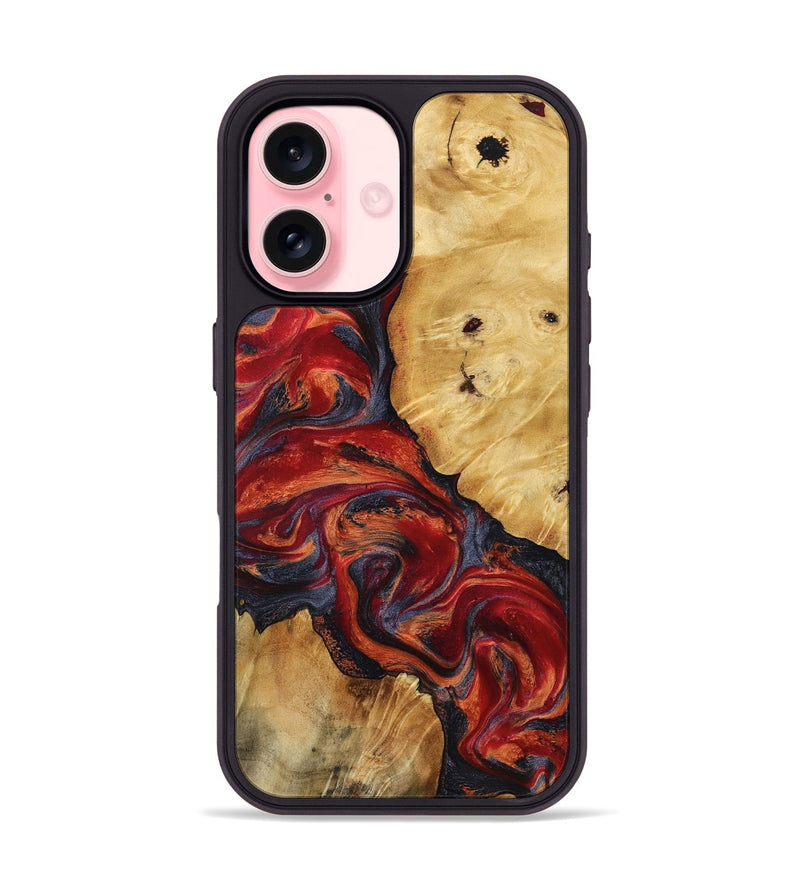 iPhone 16 Wood Phone Case - Nedra (Red, 799178)