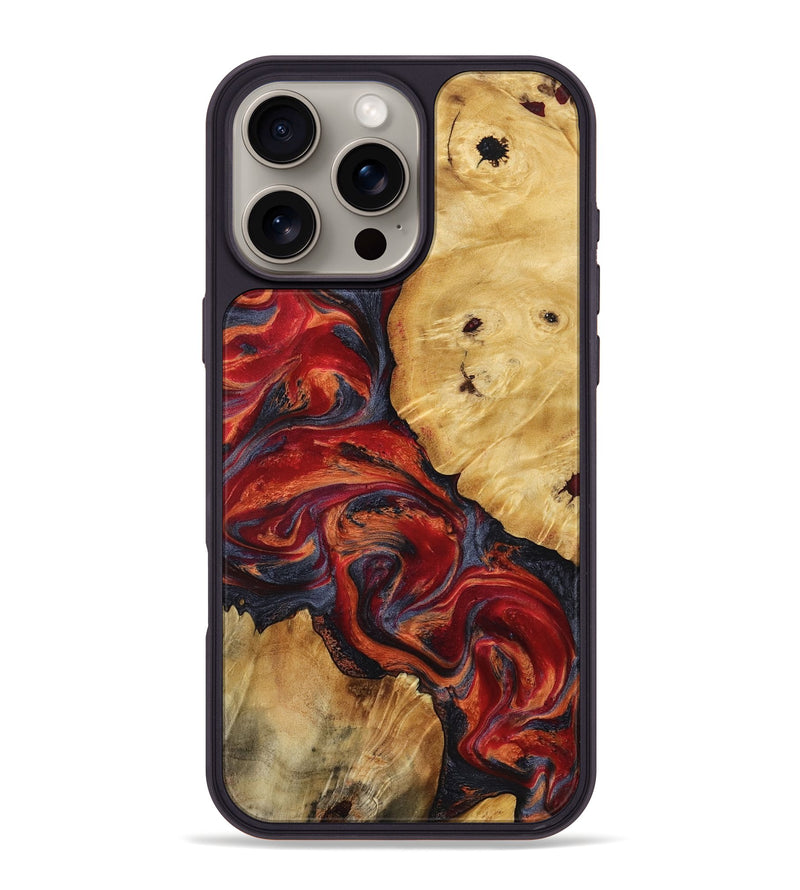 iPhone 16 Pro Max Wood Phone Case - Nedra (Red, 799178)