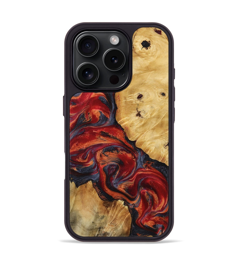 iPhone 16 Pro Wood Phone Case - Nedra (Red, 799178)