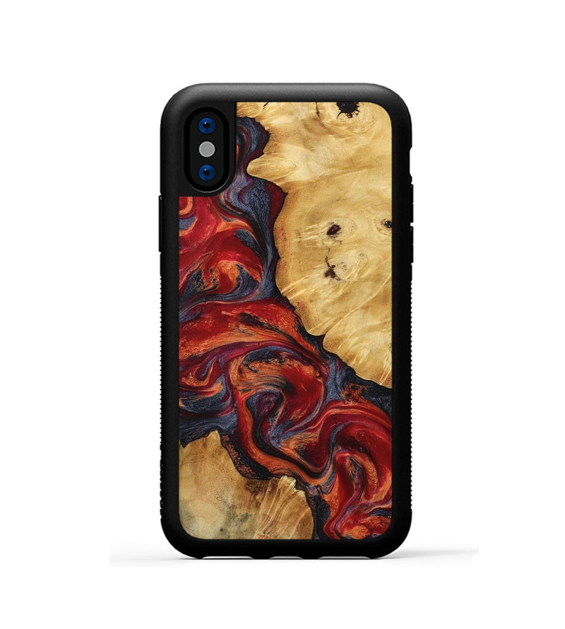 iPhone Xs Wood Phone Case - Nedra (Red, 799178)