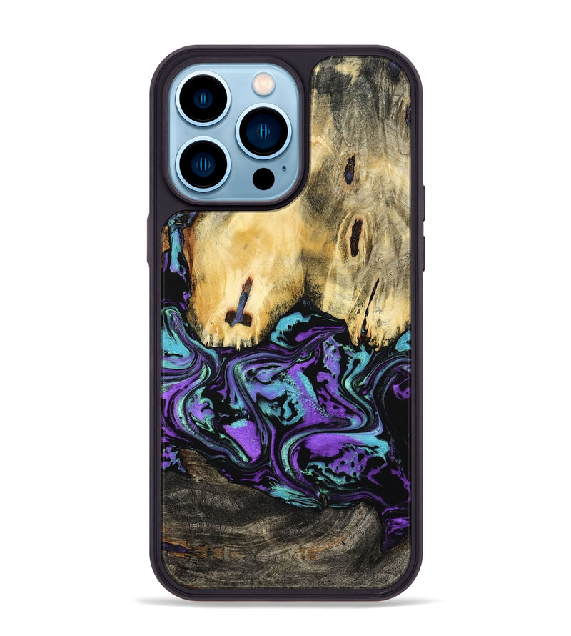 iPhone 14 Pro Max Wood Phone Case - Marva (Purple, 799182)
