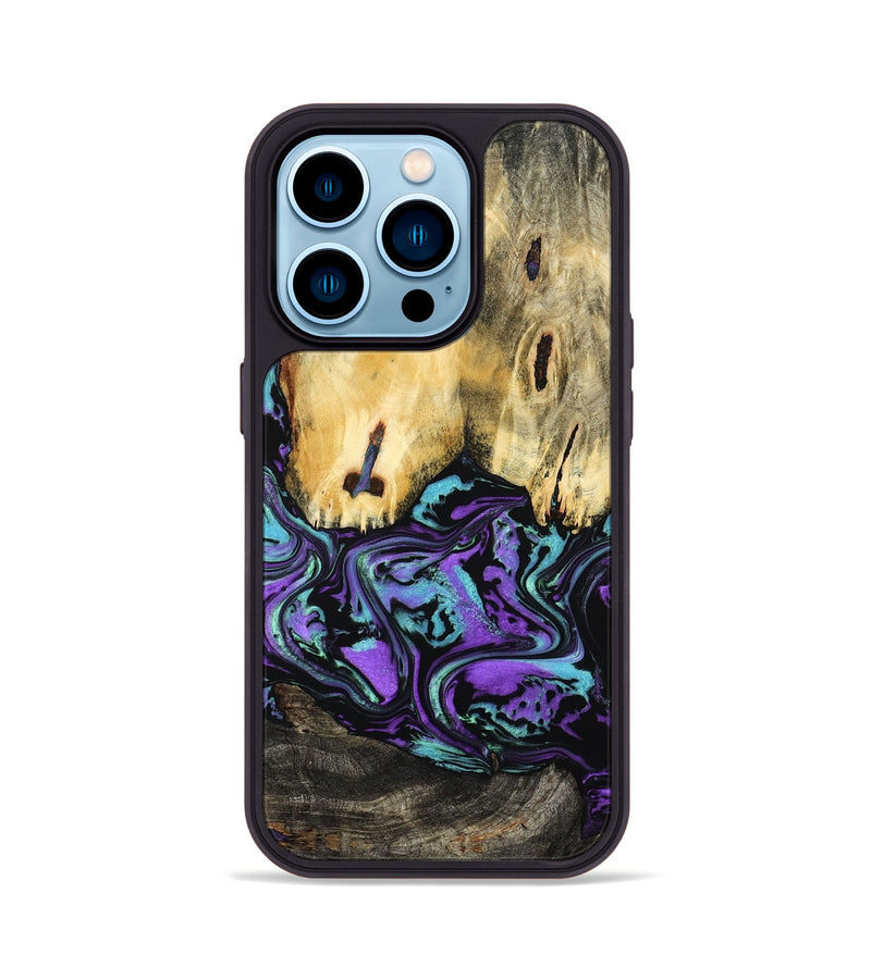 iPhone 14 Pro Wood Phone Case - Marva (Purple, 799182)