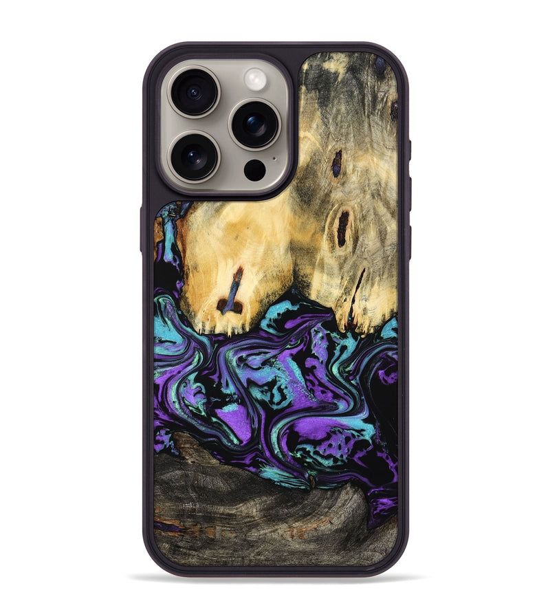 iPhone 15 Pro Max Wood Phone Case - Marva (Purple, 799182)