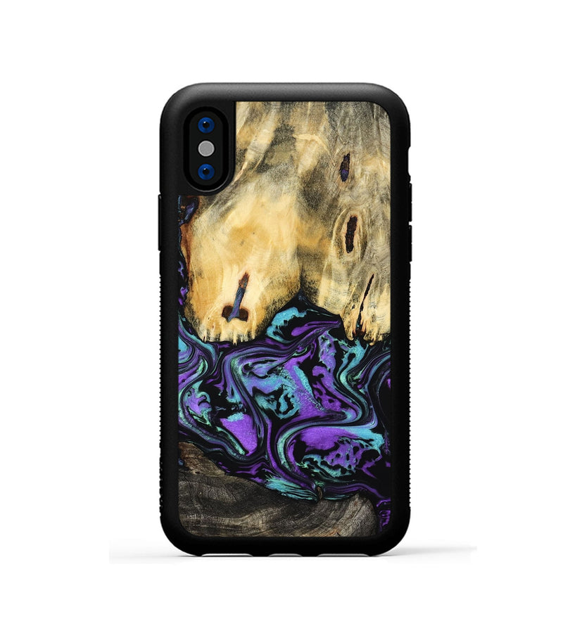 iPhone Xs Wood Phone Case - Marva (Purple, 799182)