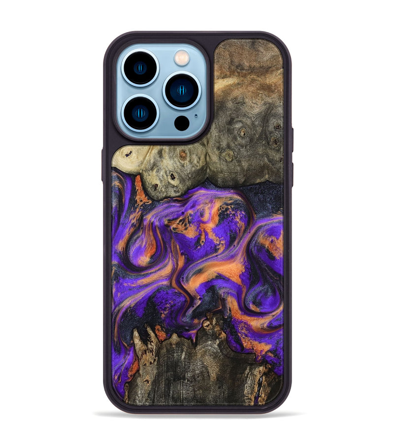 iPhone 14 Pro Max Wood Phone Case - Dalia (Purple, 799183)