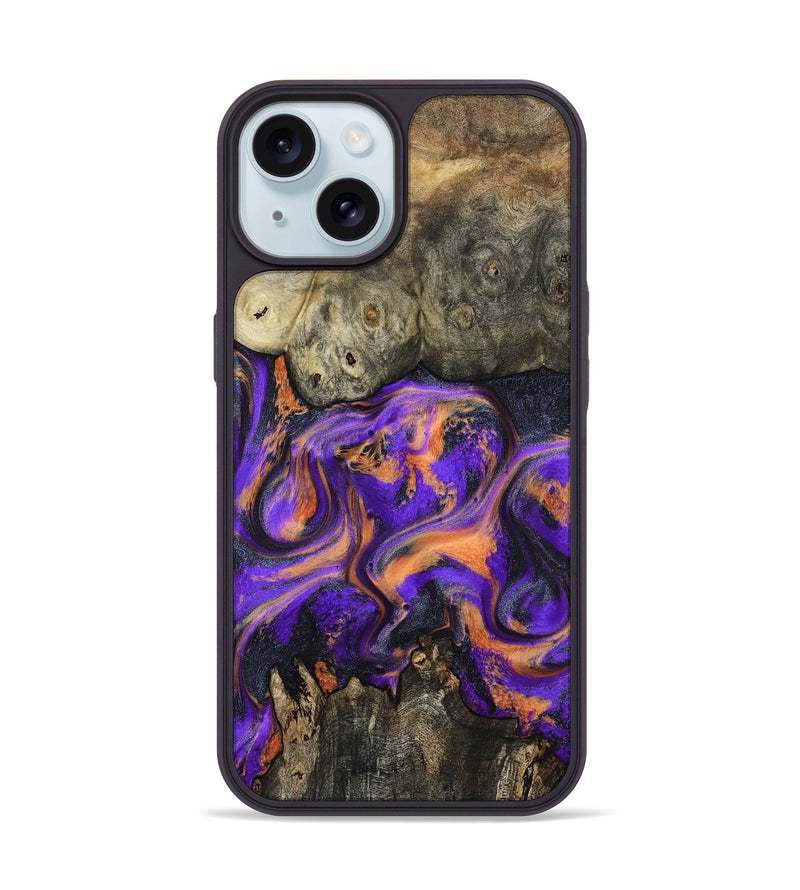 iPhone 15 Wood Phone Case - Dalia (Purple, 799183)