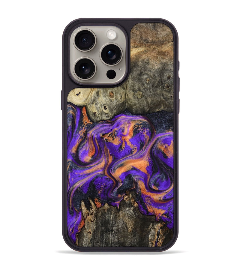 iPhone 15 Pro Max Wood Phone Case - Dalia (Purple, 799183)