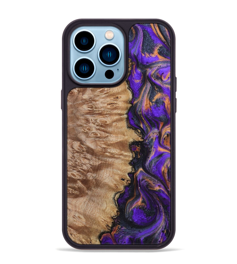 iPhone 14 Pro Max Wood Phone Case - Houston (Purple, 799184)