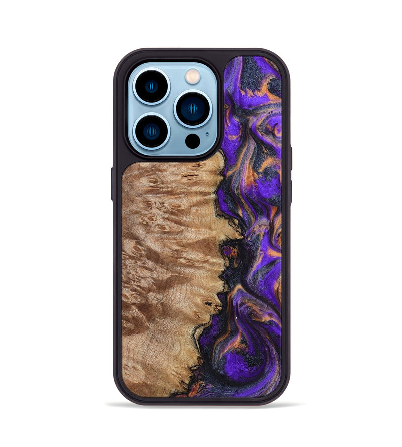 iPhone 14 Pro Wood Phone Case - Houston (Purple, 799184)