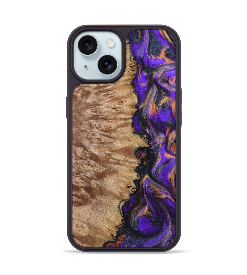 iPhone 15 Wood Phone Case - Houston (Purple, 799184)