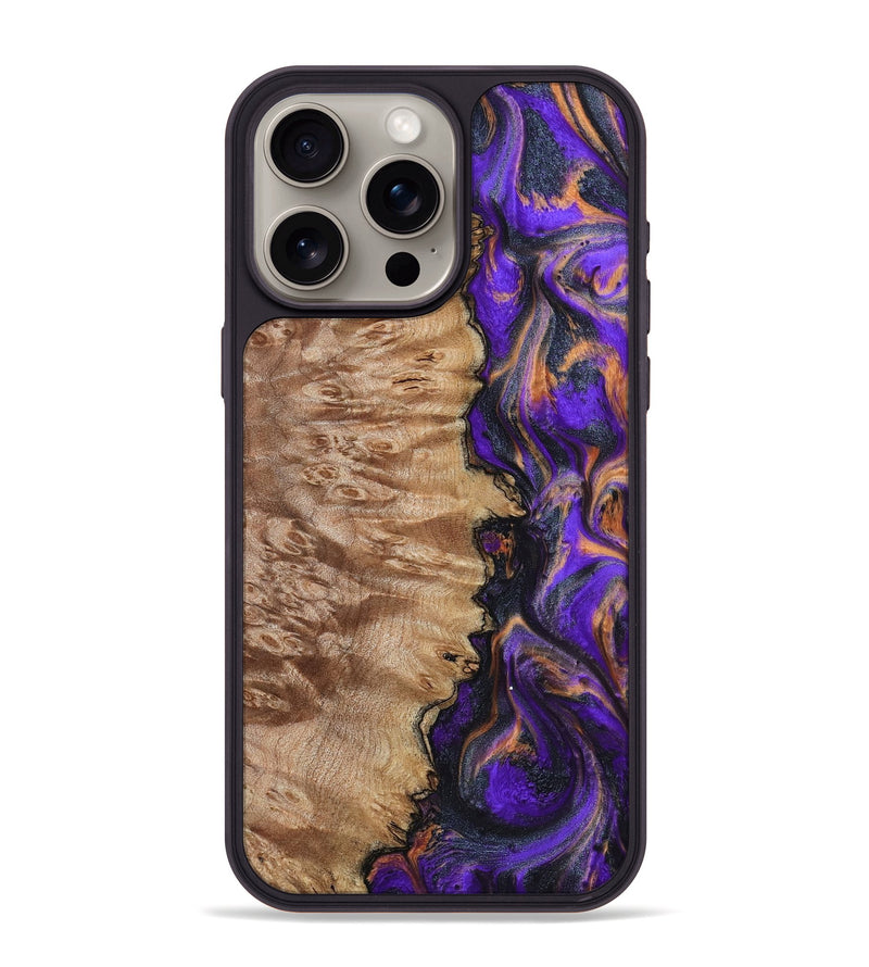 iPhone 15 Pro Max Wood Phone Case - Houston (Purple, 799184)