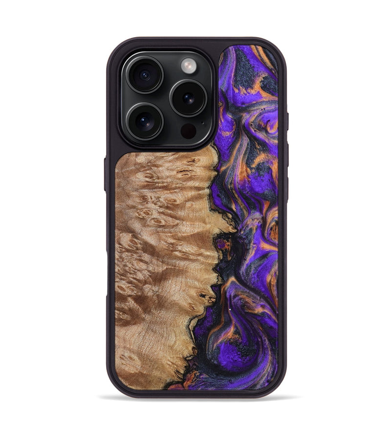 iPhone 16 Pro Wood Phone Case - Houston (Purple, 799184)